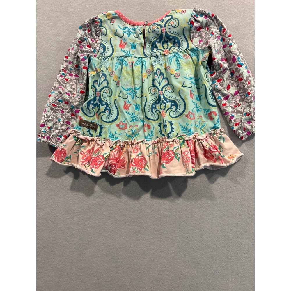 Matilda Jane Girls Mixed Print Floral Paisley Ruffle Tunic Top 18-24M - Picture 5 of 5